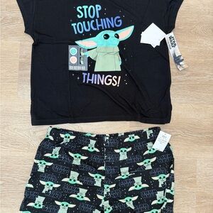 Women’s Star Wars Grogu Baby Yoda Pajama Set Size L 2PC Sleepwear Kohl’s NWT